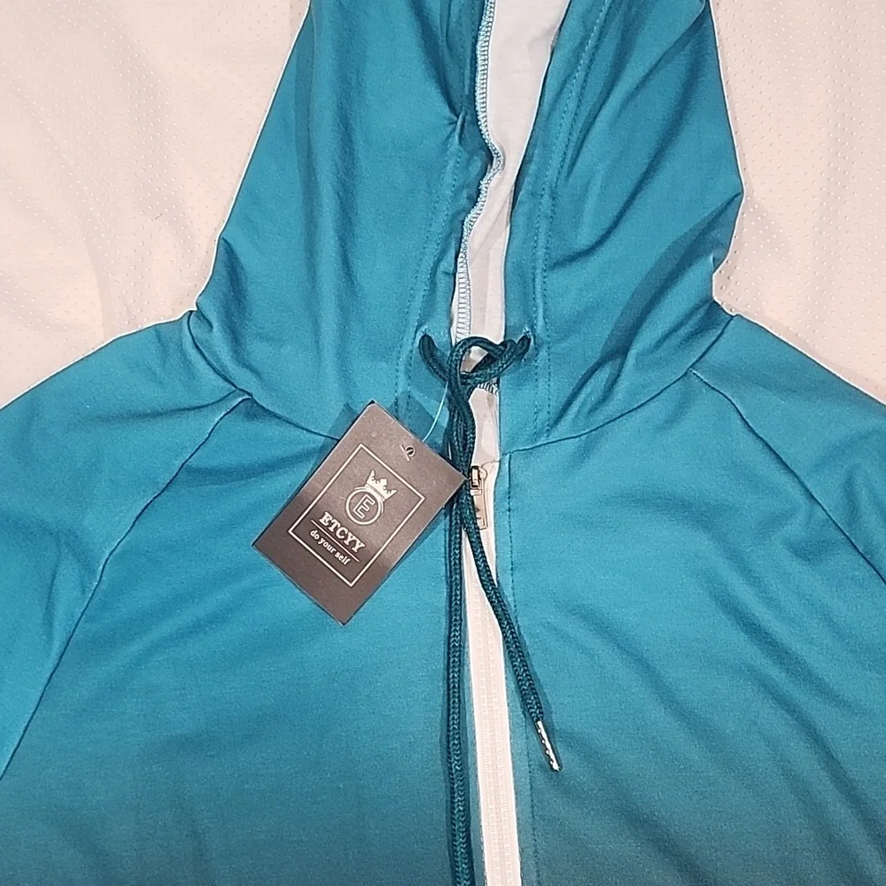 Etcyy Sweatshirt Active Streetwear Zipper Ombre Jacket. M - Picture 7 of 13